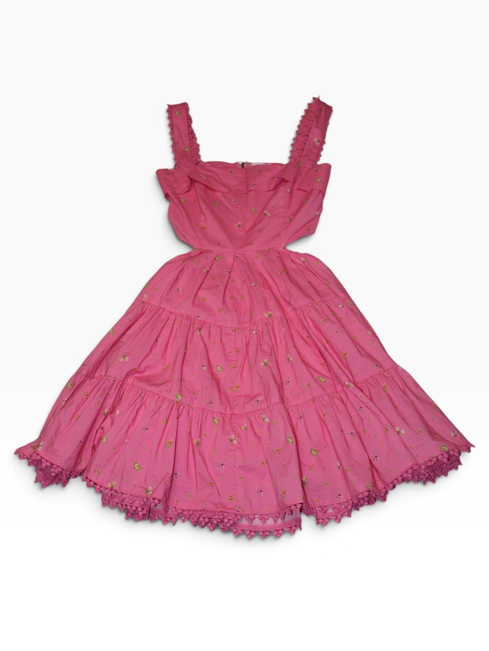 Mable Pink Embroidered Mini Cutout Dress Small MD3868D like NWOT